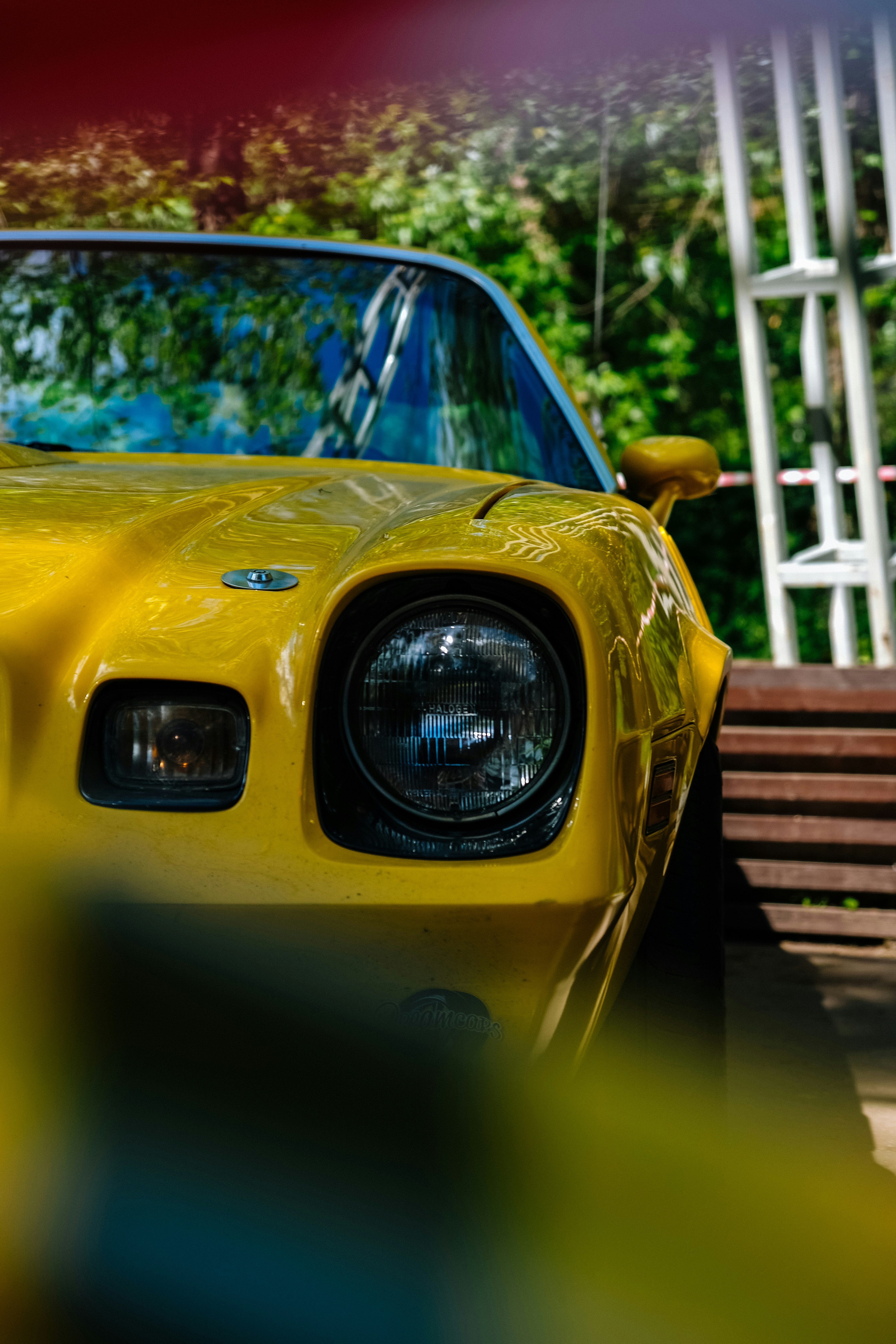 yellow muscle car